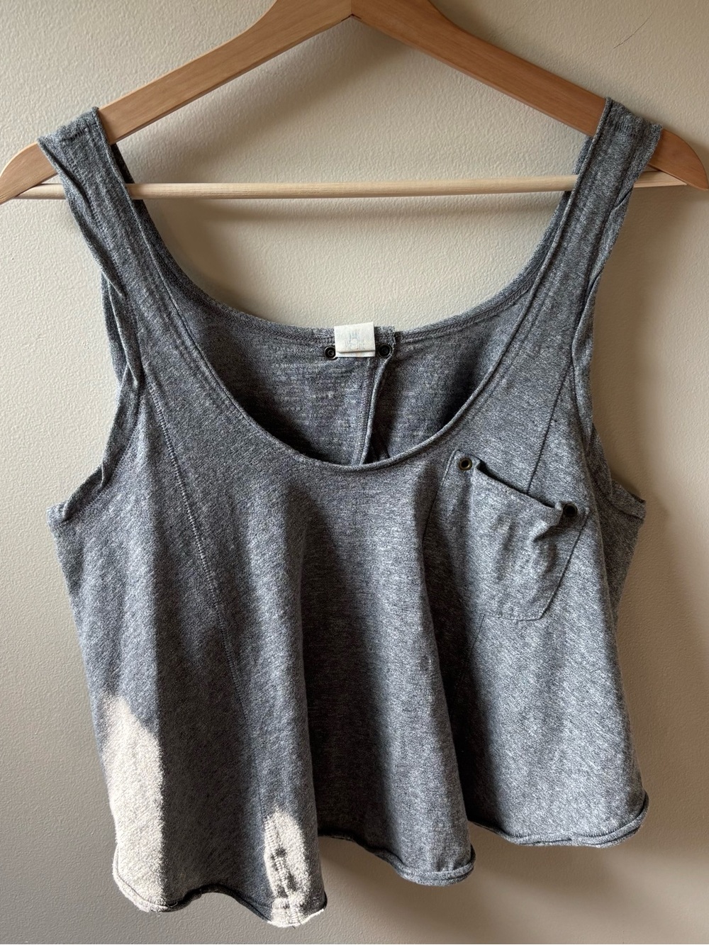 We The Free “Stevie” Grey Flowy Tank Top